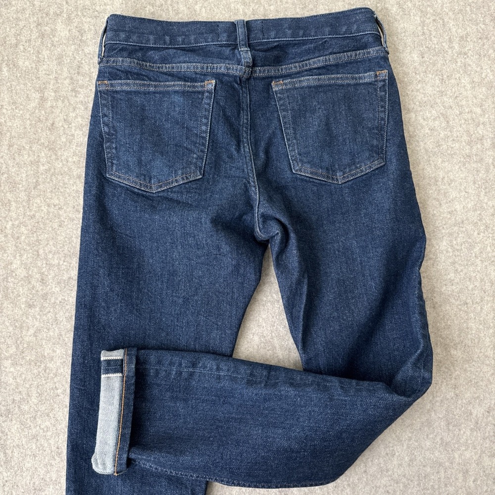 Everlane Selvedge Slim Fit Jeans Mens Actual 28x28 Dark Rinse Organic Cotton